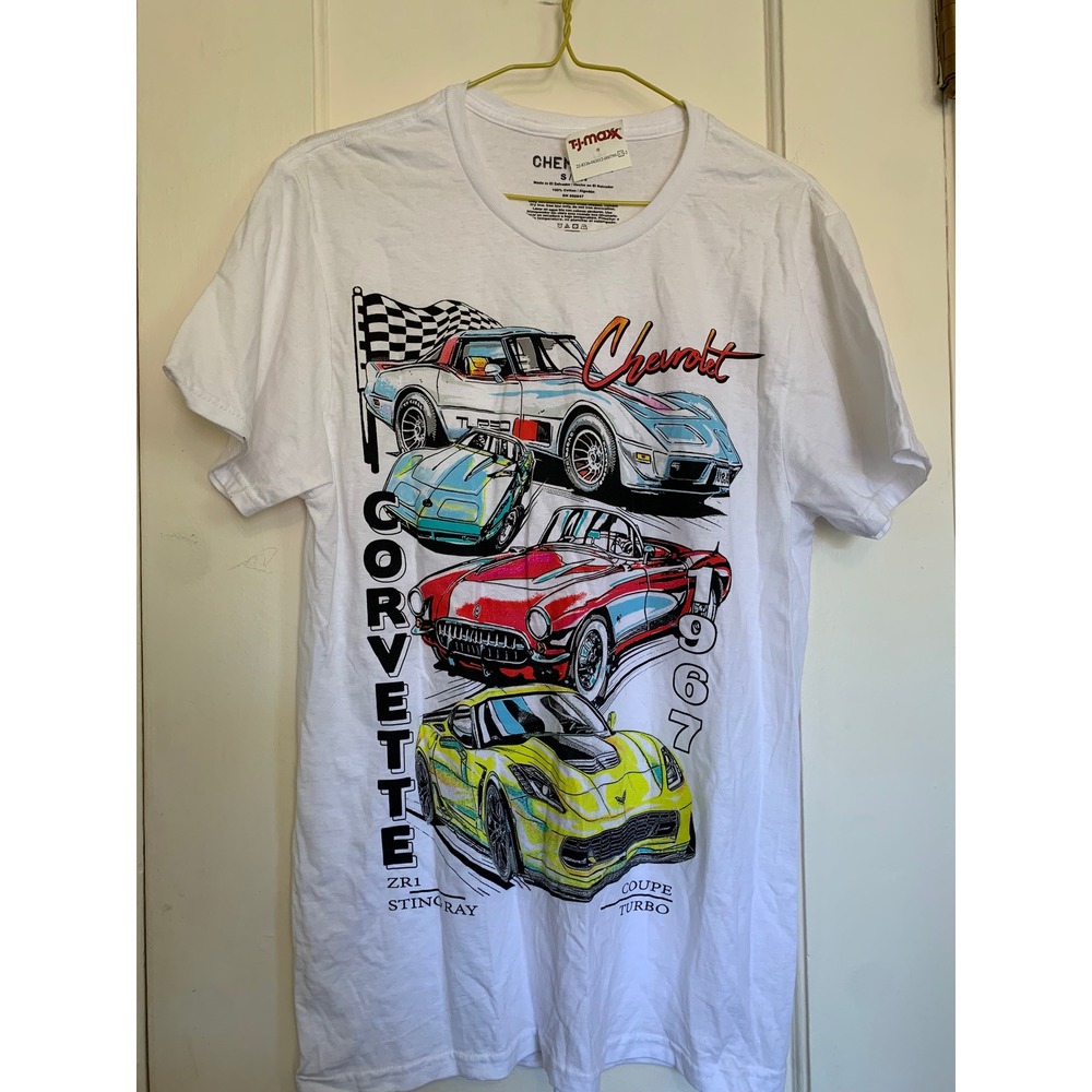 Chemistry Chevrolet Corvette Graphic T-Shirt White Small NWT ZR1 Stingray Coupe